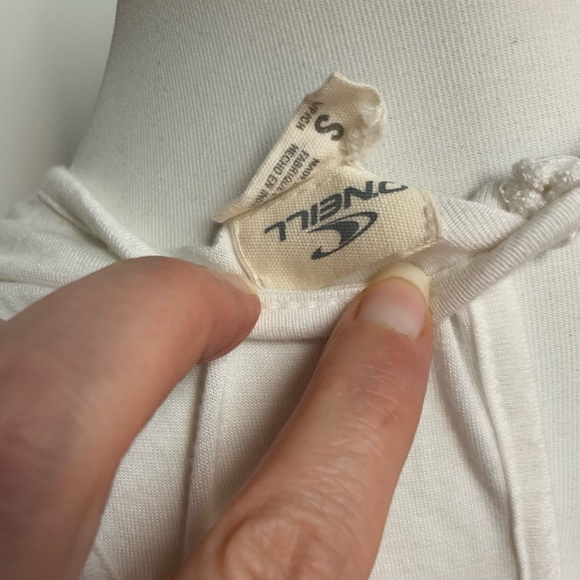 O’Neill White Crochet Lace Tank Top Layering Boho Beach Small - Picture 4 of 5